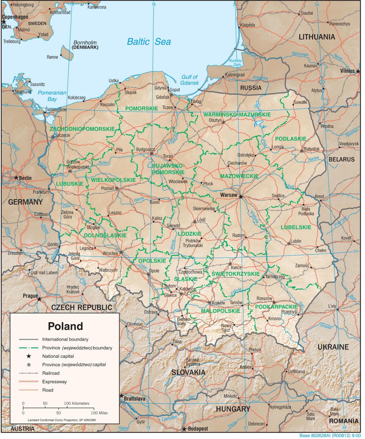 Large map of Poland