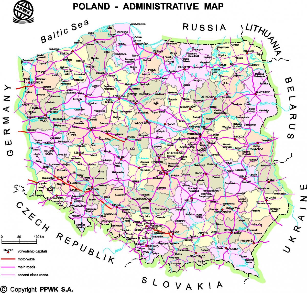 Poland city map