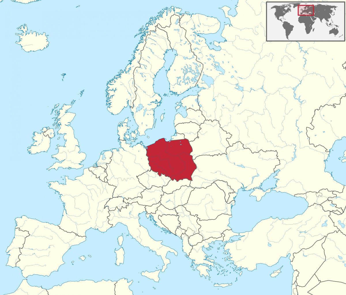 Poland location on the Europe map