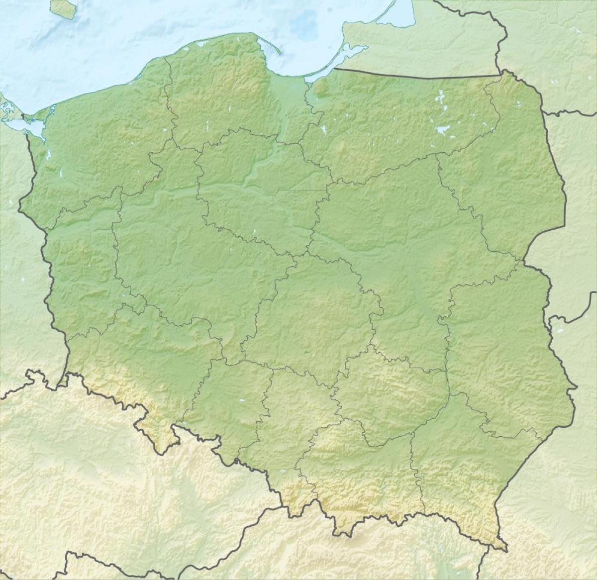 Mountains in Poland map