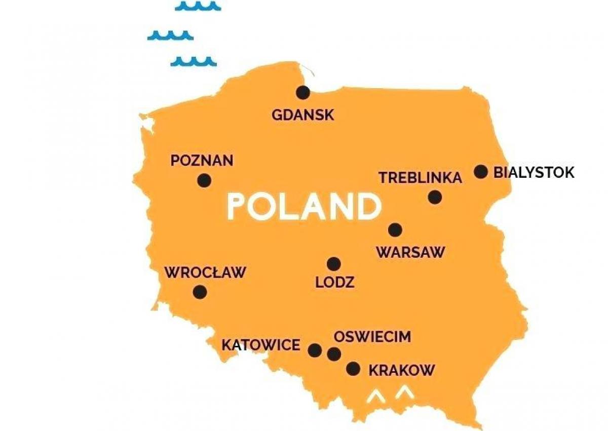Poland on a map