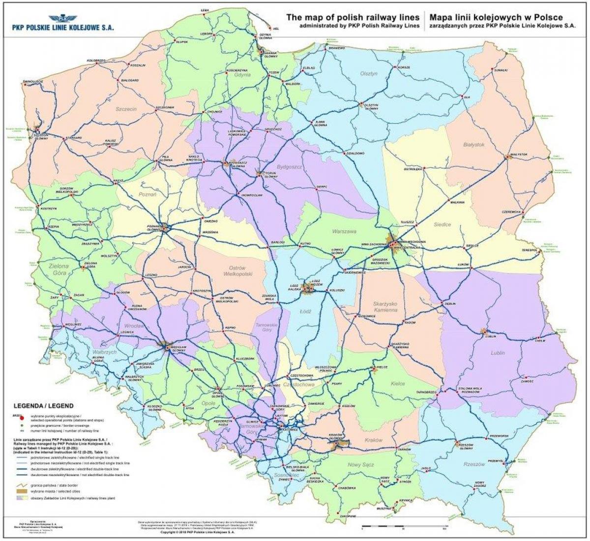 Poland train lines map